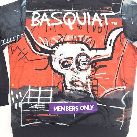 Jean-Michel Basquiat + Members Only Graphic Print Pullover Hoodie Sweatshirt L - Picture 5 of 11